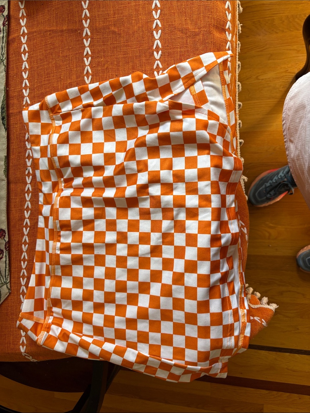 Unbranded Orange & White Checkerboard Skort